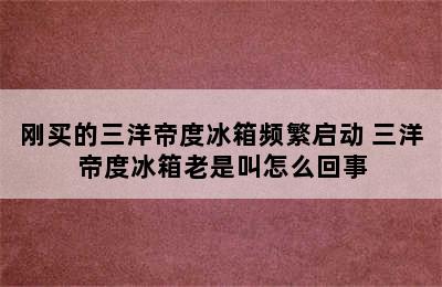 刚买的三洋帝度冰箱频繁启动 三洋帝度冰箱老是叫怎么回事